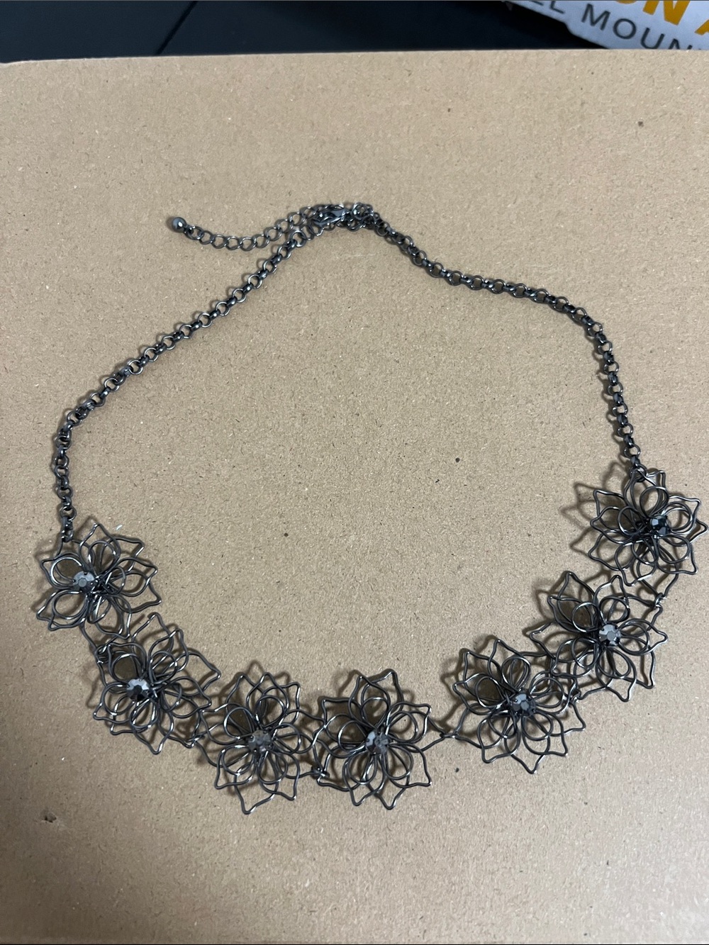 Floral Statement Necklace - Silver Tone Women’s Jewelry